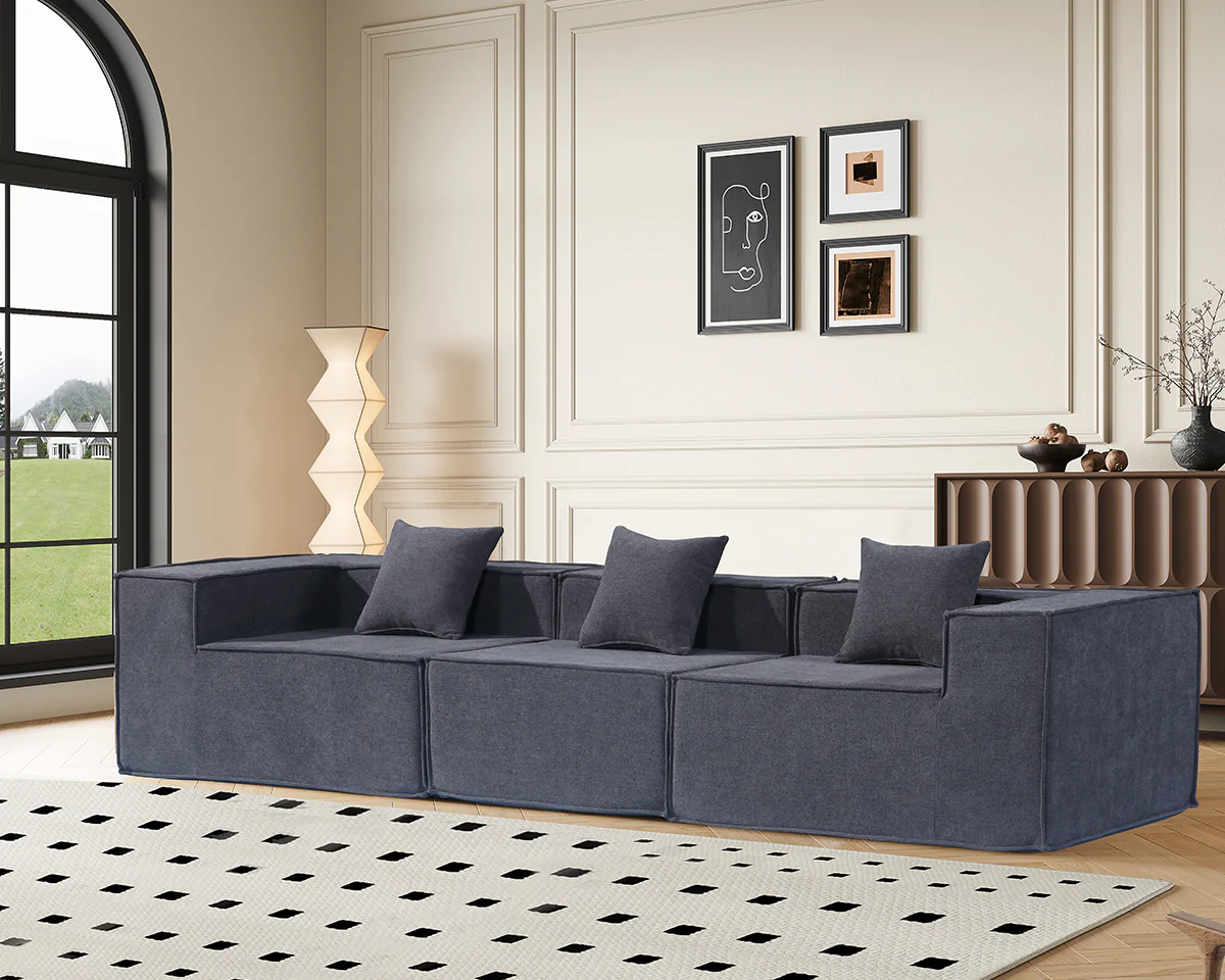 Modern 3 Seater Modular Sofa Set - Image 7