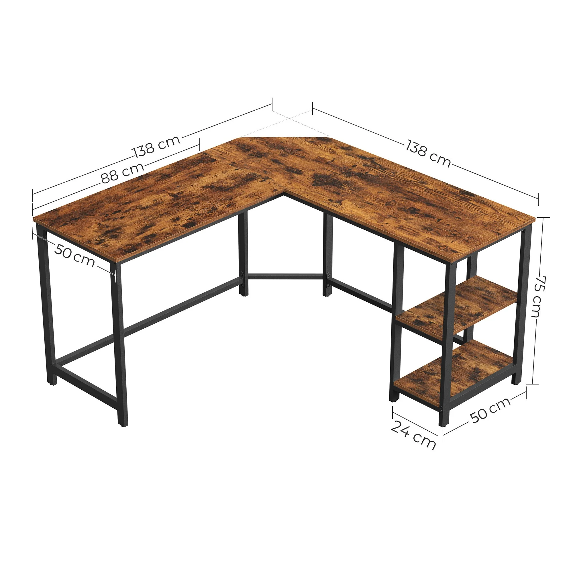 Vasagle L-Shaped Corner Computer Desk - Image 5