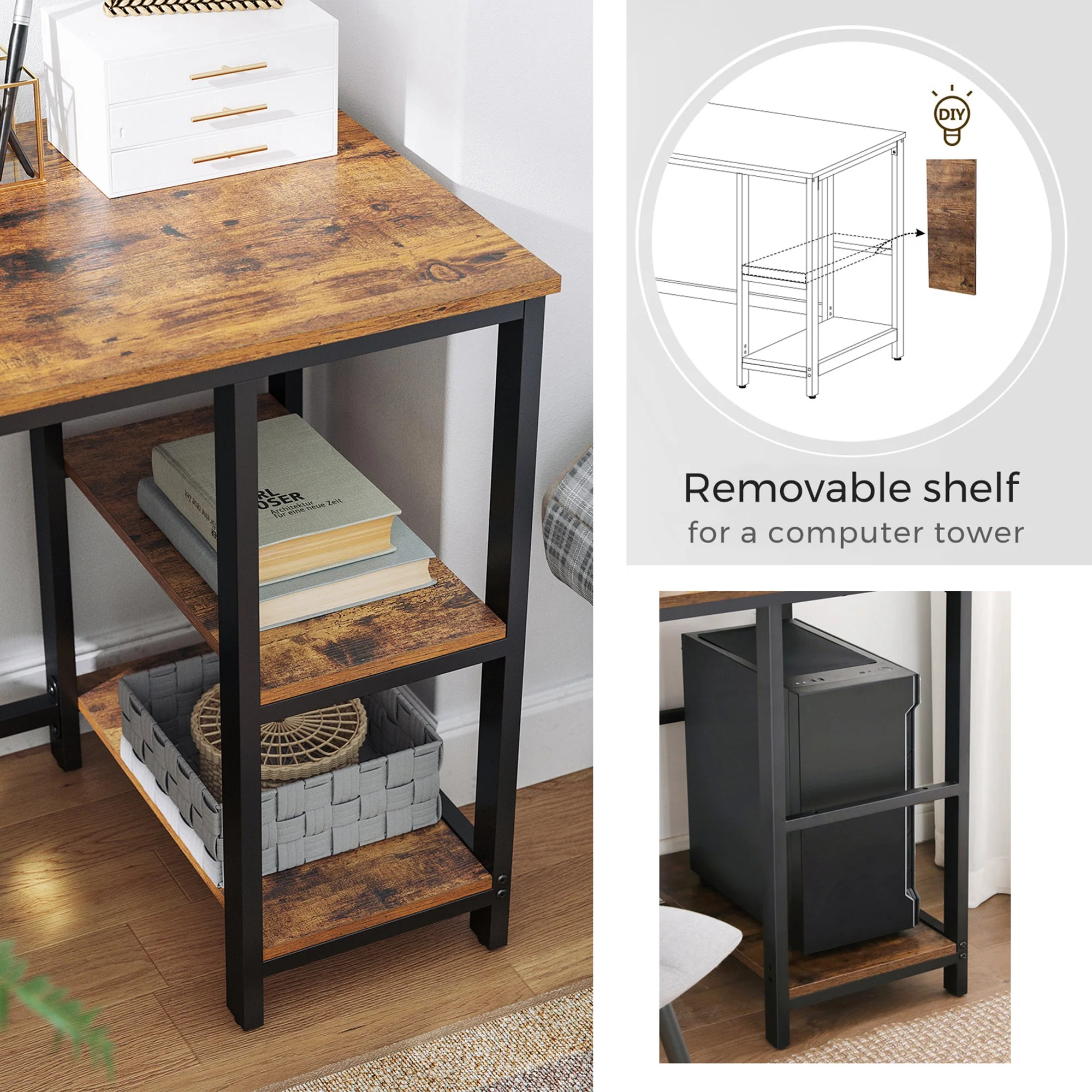 Vasagle L-Shaped Corner Computer Desk - Image 6