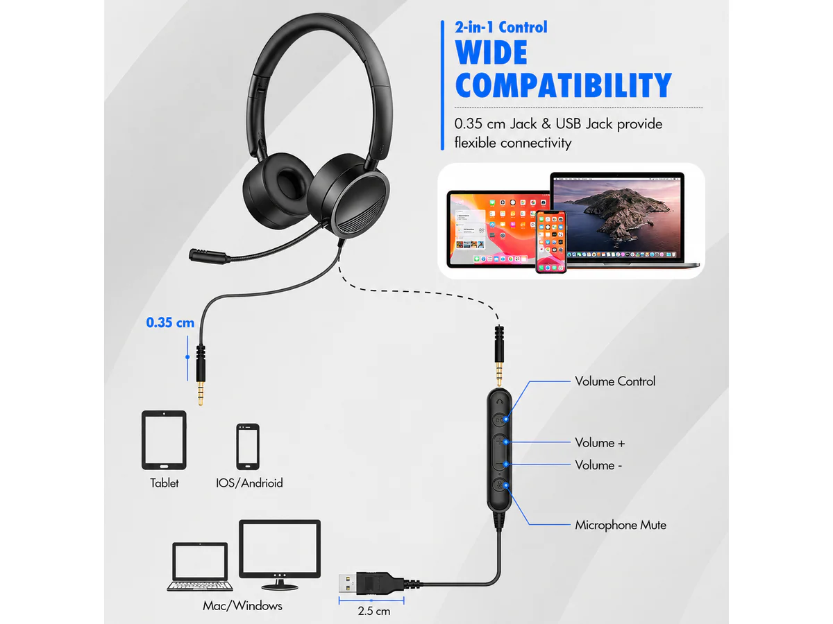 Computer Headset with Microphone - Image 3