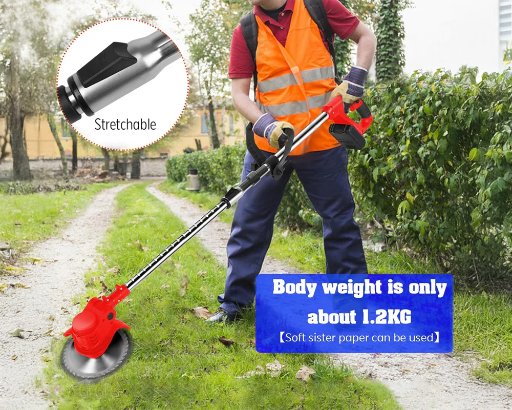 Cordless Grass Trimmer – 650W Foldable Lawn Mower with Adjustable Telescopic Handle - Image 8