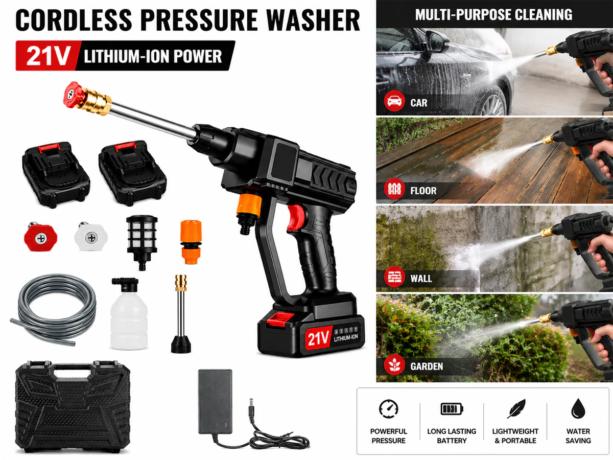 Rechargeable High Pressure Washer Gun Kit - Image 2