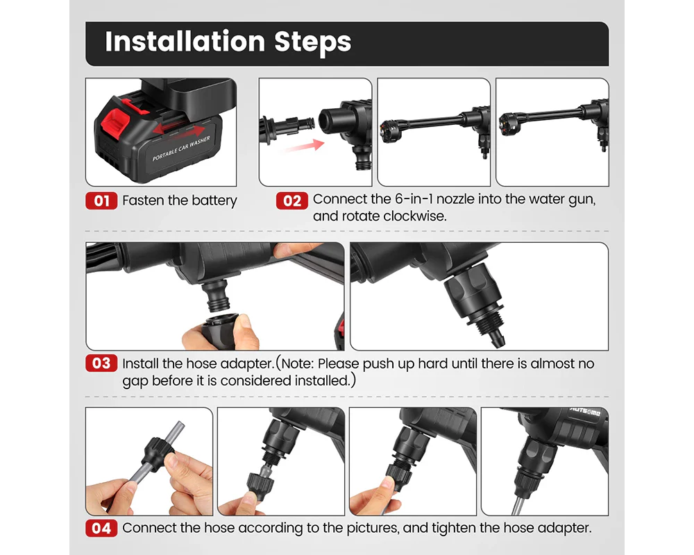 6in1 Cordless Electric High Pressure Washer 21V - Image 9