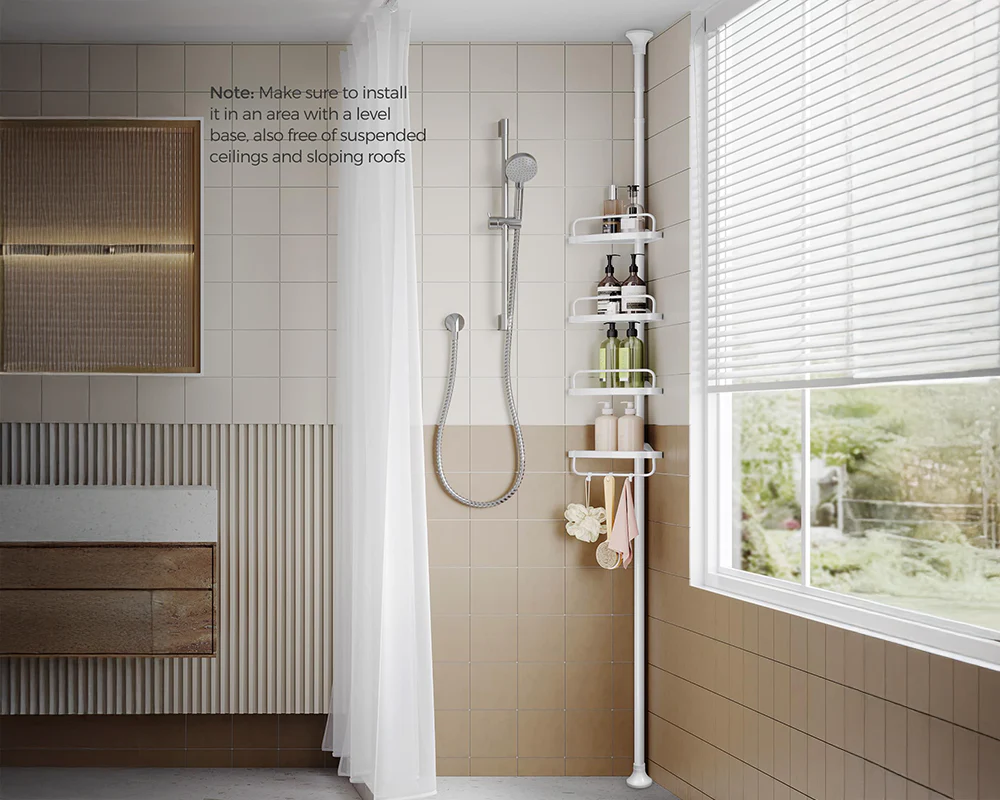 4 Tier Adjustable Shower Corner Shelves - Image 3