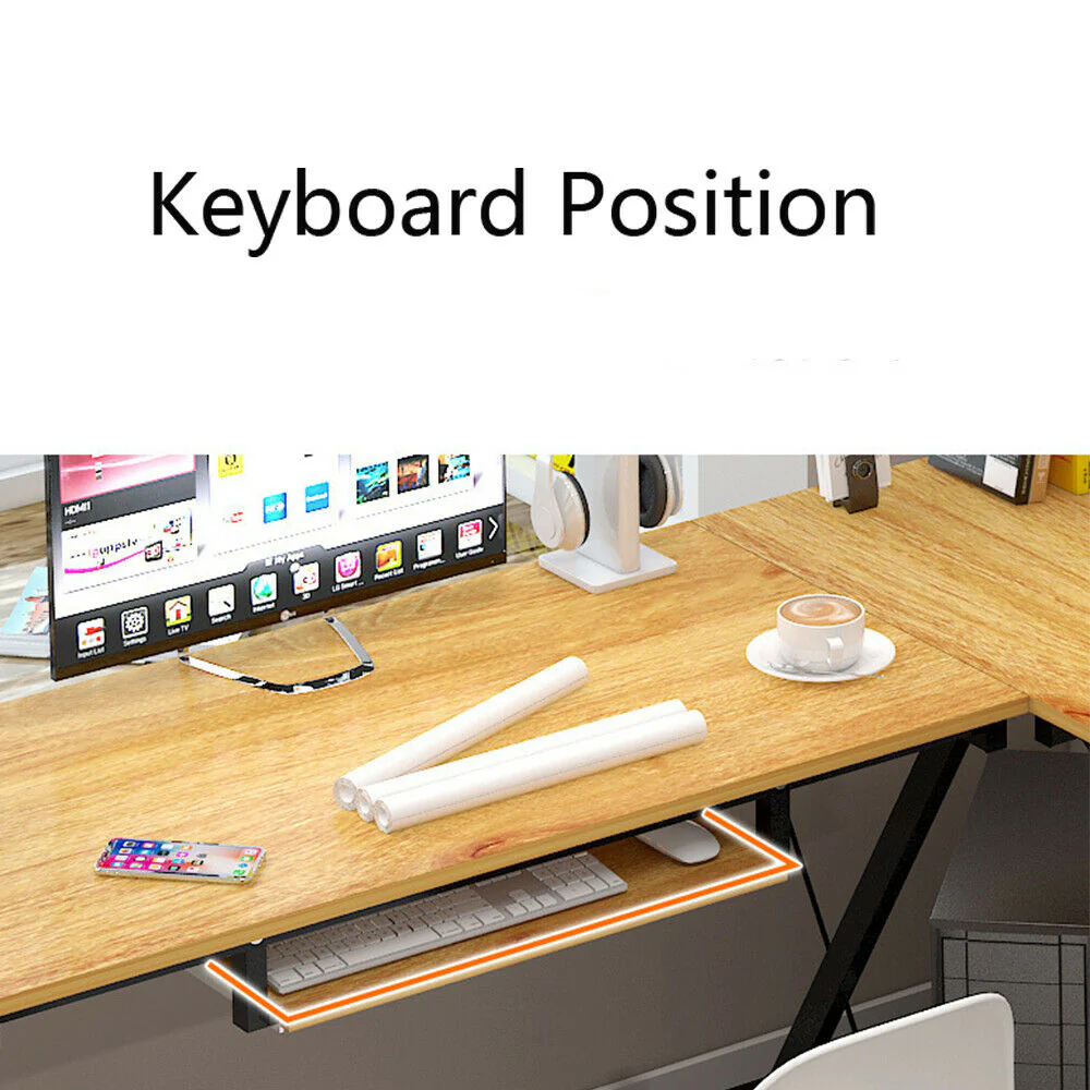 Gaming Computer Desk with Keyboard Tray - Image 10