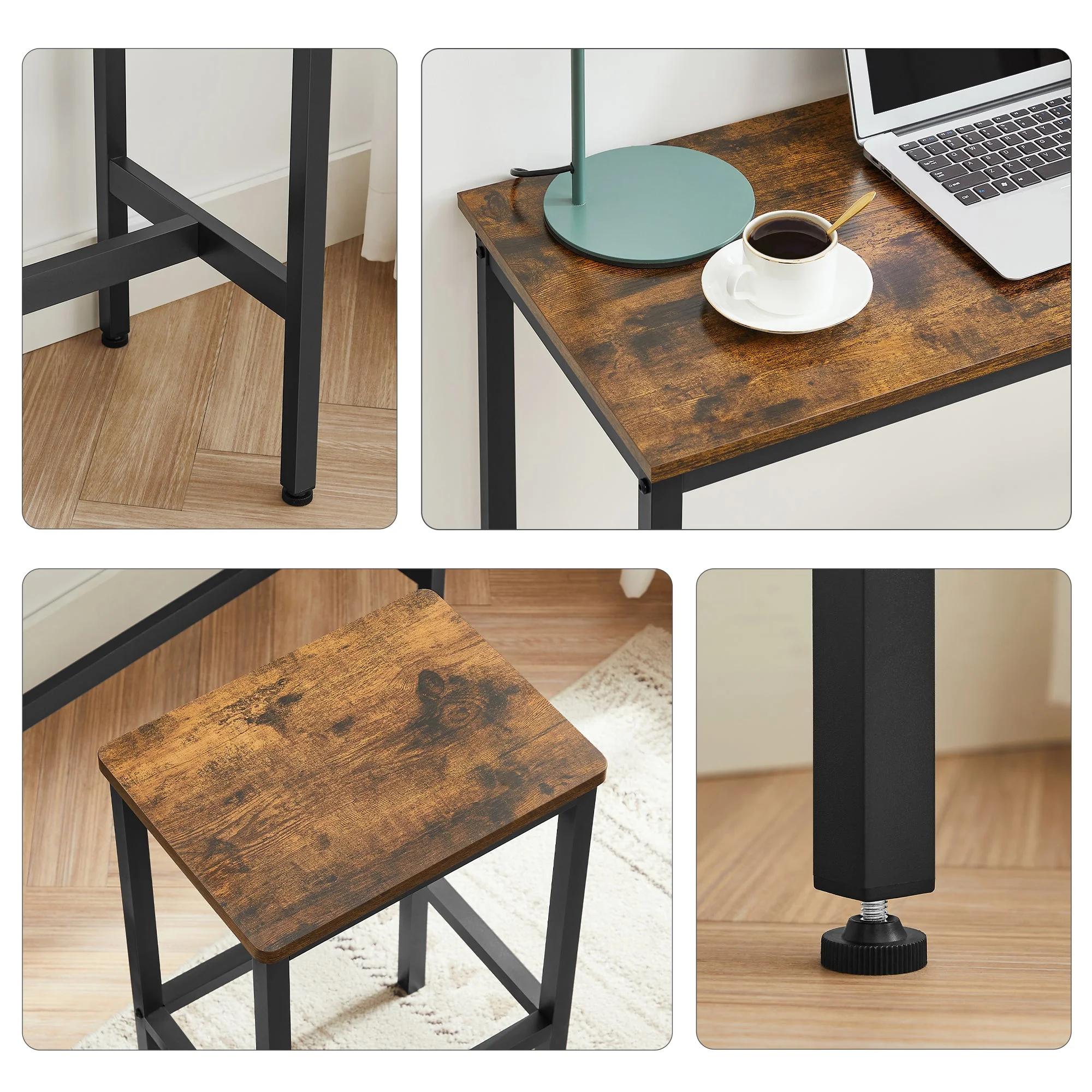 Dining Table Set Bar Table and Stools Set with 2 Stools - Image 11