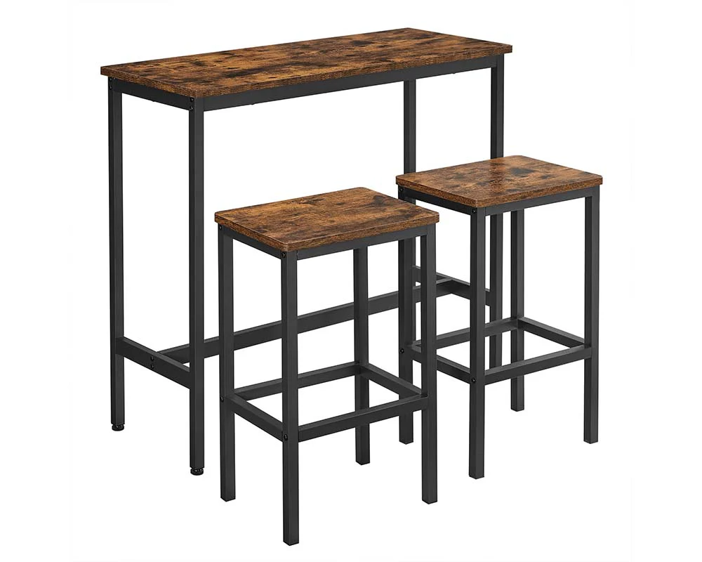 Dining Table Set Bar Table and Stools Set with 2 Stools - Image 15