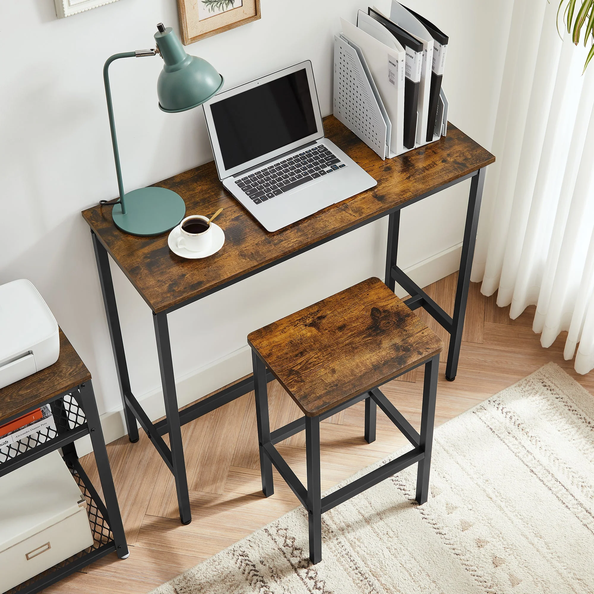 Dining Table Set Bar Table and Stools Set with 2 Stools - Image 7