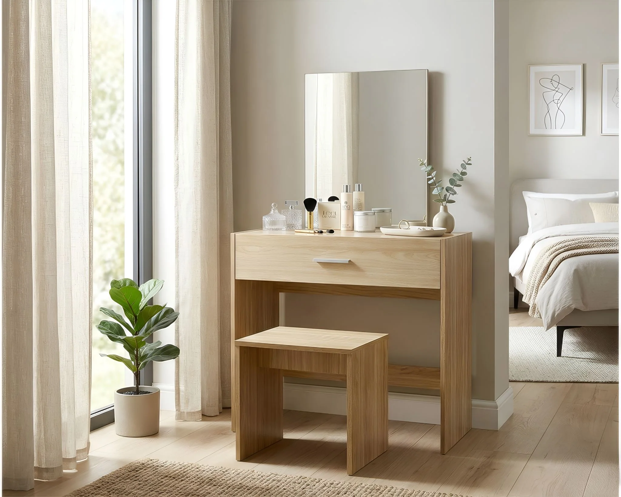 CURA Dressing Table Brown - Image 9