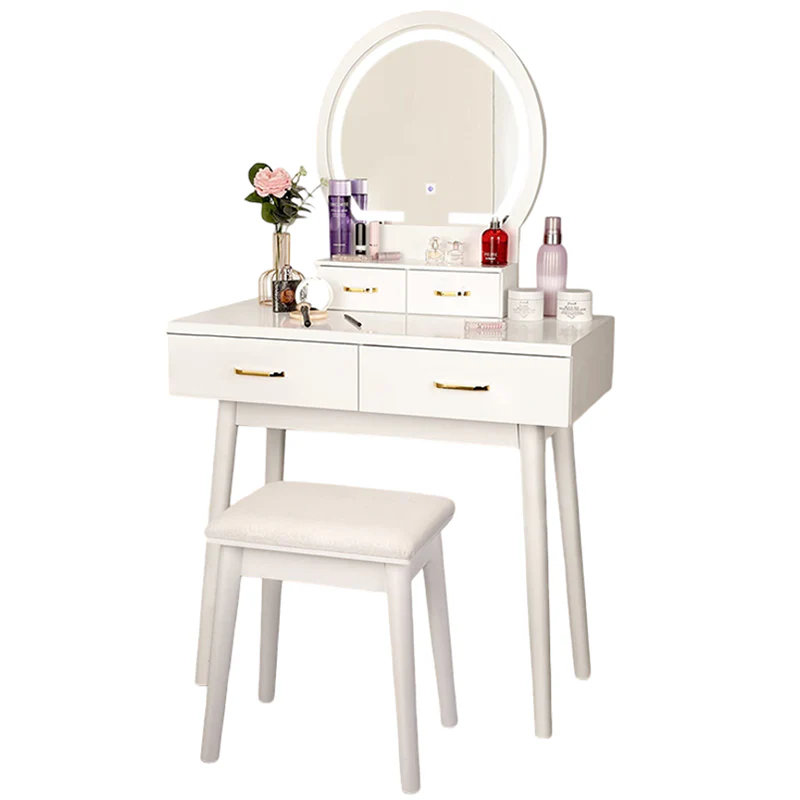 Dressing Table with Lighted Mirror and Storage Drawers