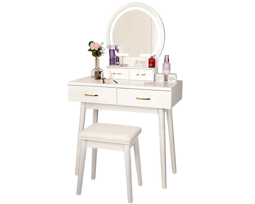 Dressing Table with Lighted Mirror and Storage Drawers - Image 9