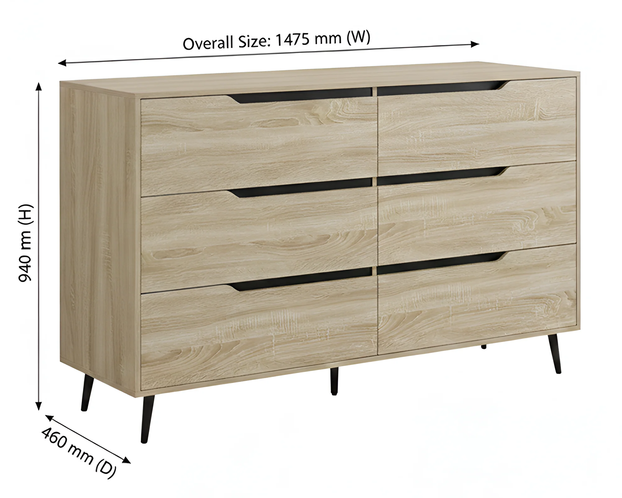 Tallboy Chest 6 Drawer Chest Tallboy - Image 3