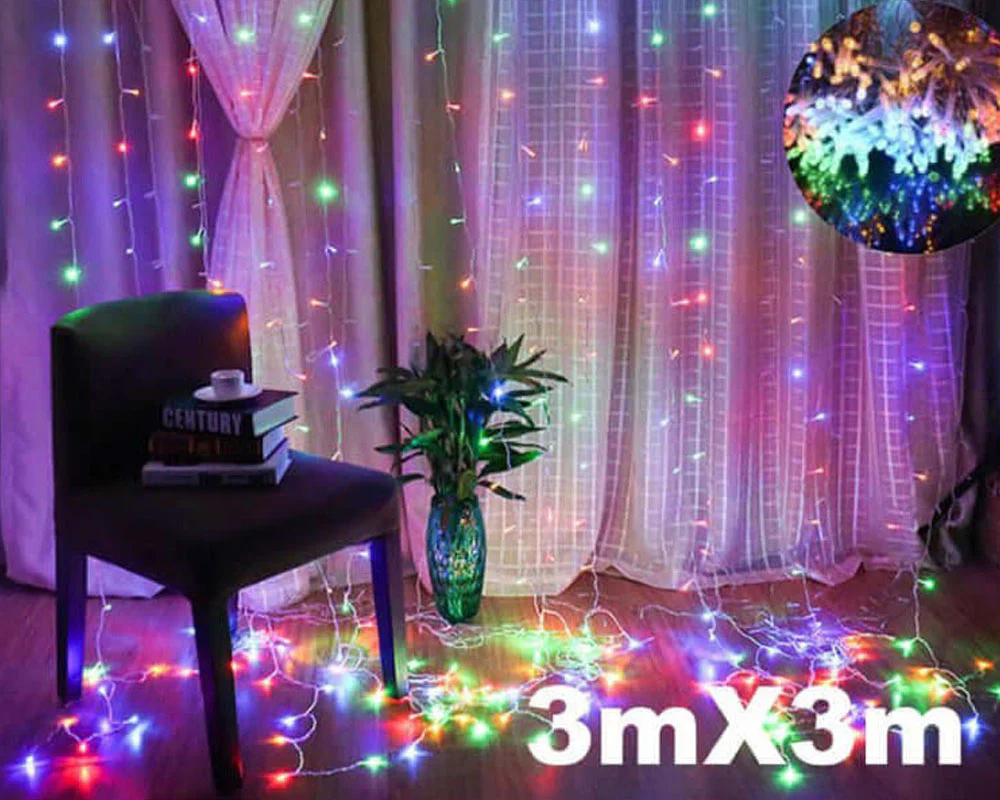 Curtain Lights 3*3m RGB Color - Image 2