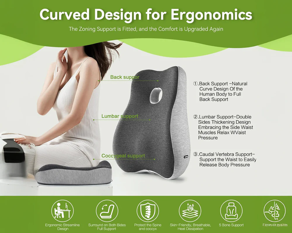 Cushion Lumbar Support Pillow Set - Image 5
