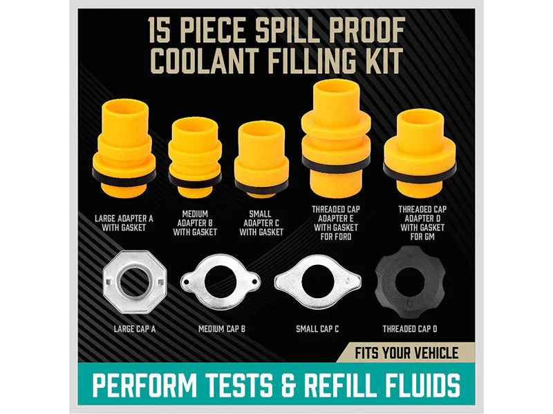 Spill Proof Car Radiator Coolant Filling Funnel Kit Universal Adapter - Image 6