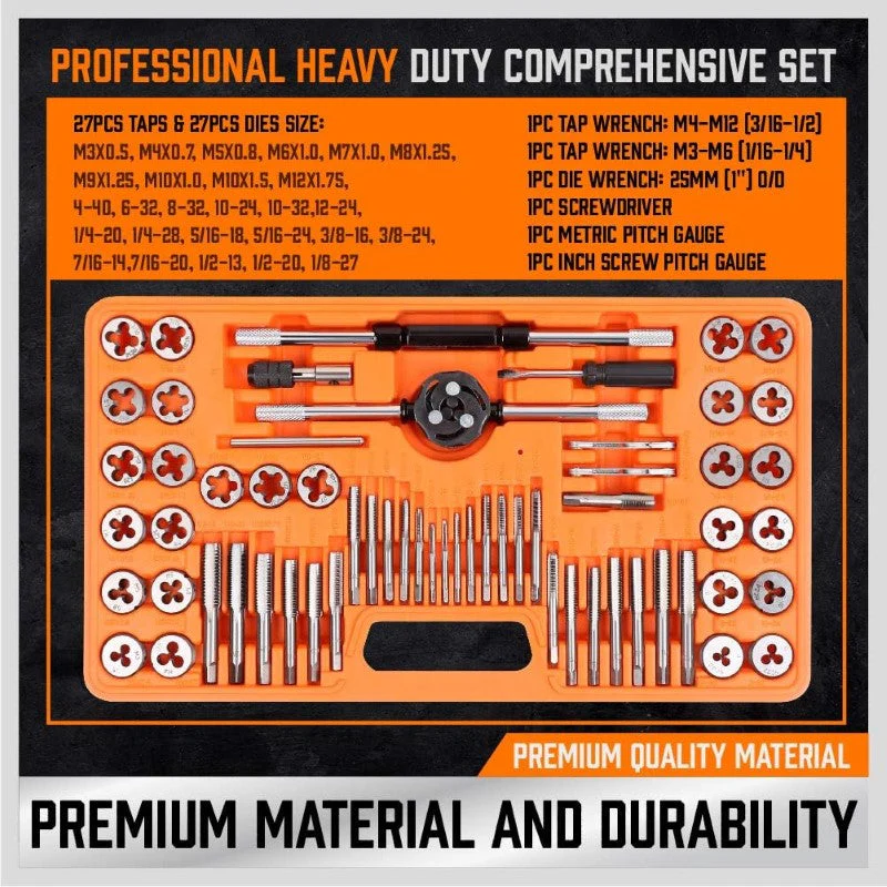 60pcs Tap and Die Set SAE Inch and Metric Sizes - Image 4