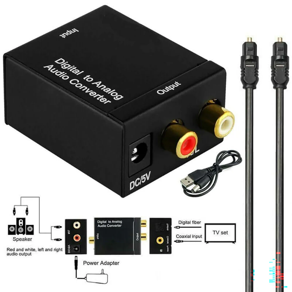 Analog RCA Audio Converter Digital Optical Toslink
