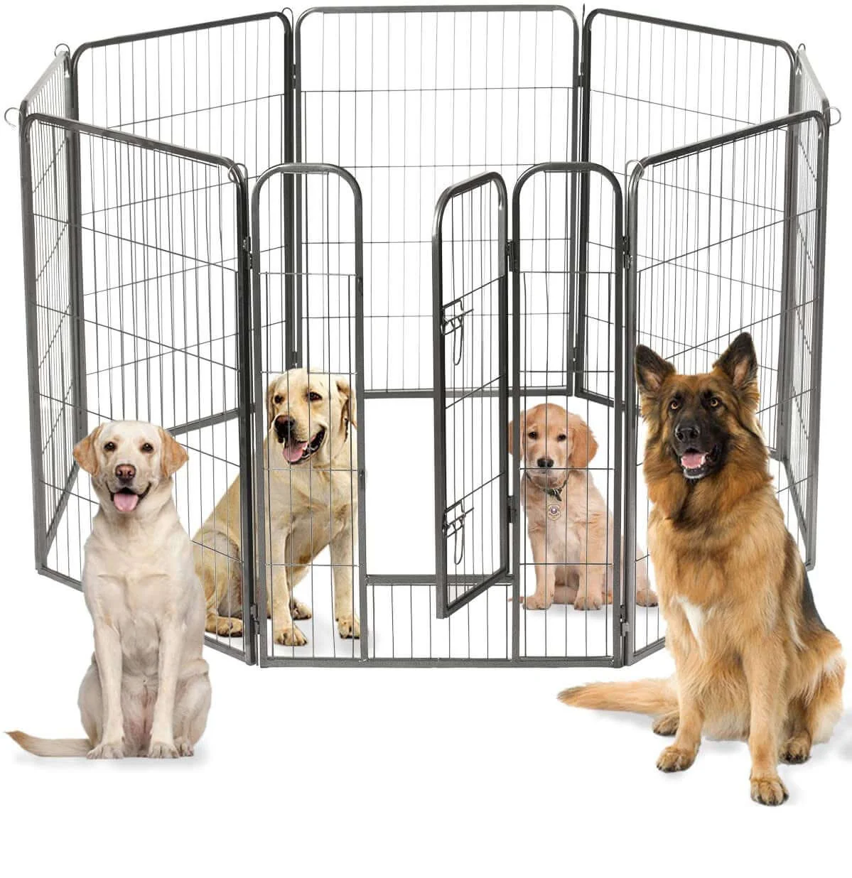 Foldable Dog Pet Playpen Metal Fence 8 Panel - Image 2