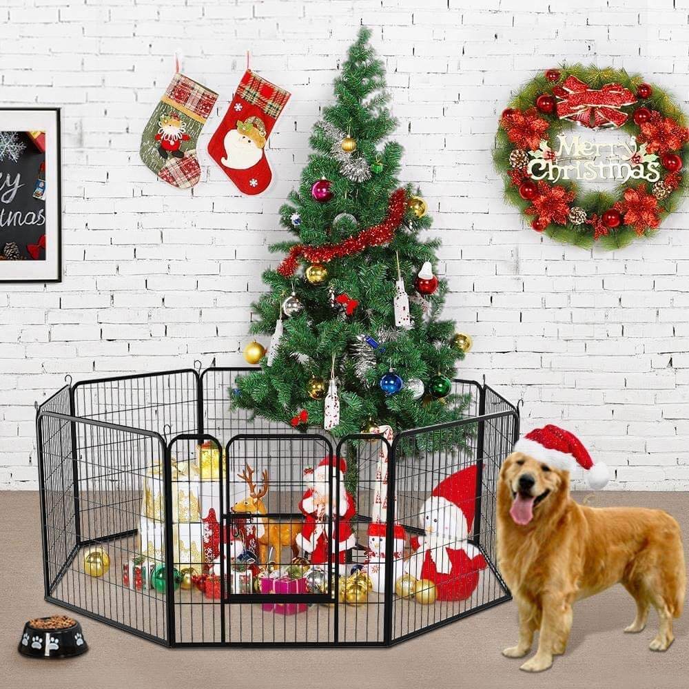 Foldable Dog Pet Playpen Metal Fence 8 Panel - Image 4