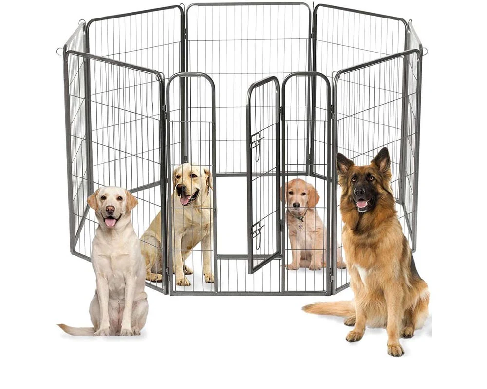 Foldable Dog Pet Playpen Metal Fence 8 Panel - Image 8