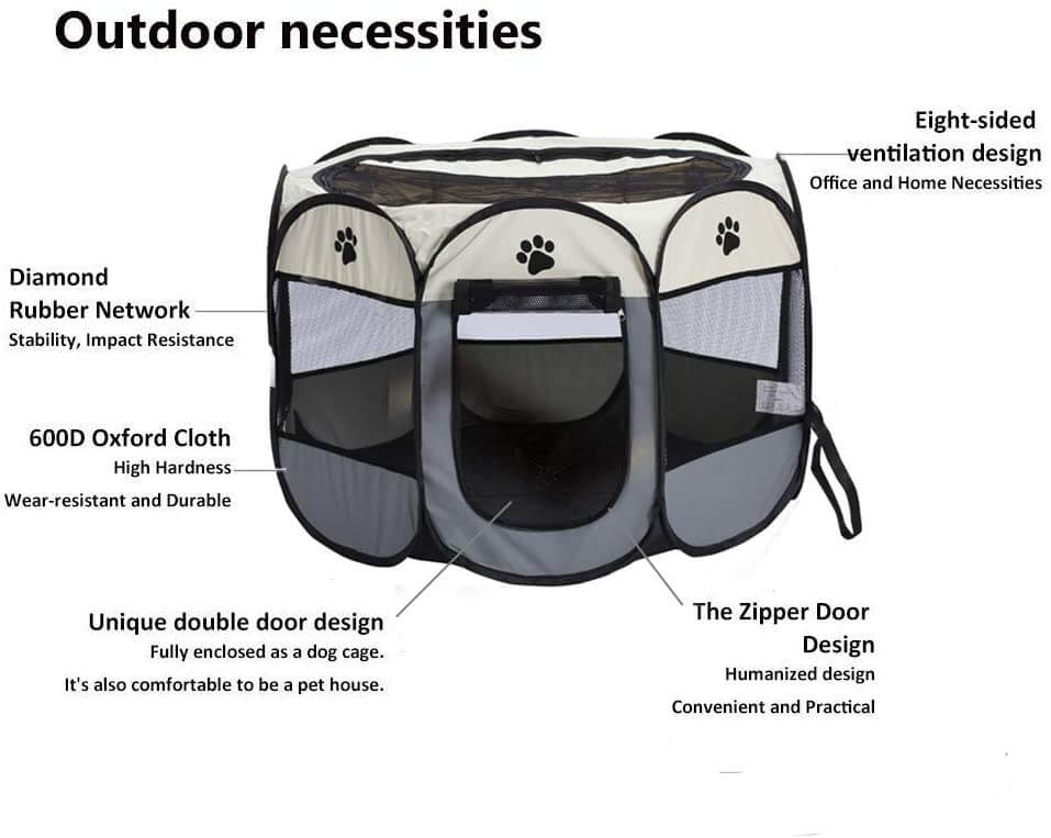 Dog Playpen Dog Play Pen Foldable Pet Playpen Tent Cage Crate - Image 2