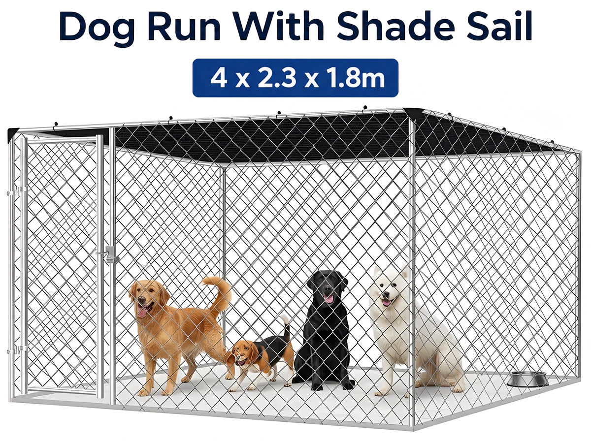 Outdoor Dog Run with Shade Sail - Image 2