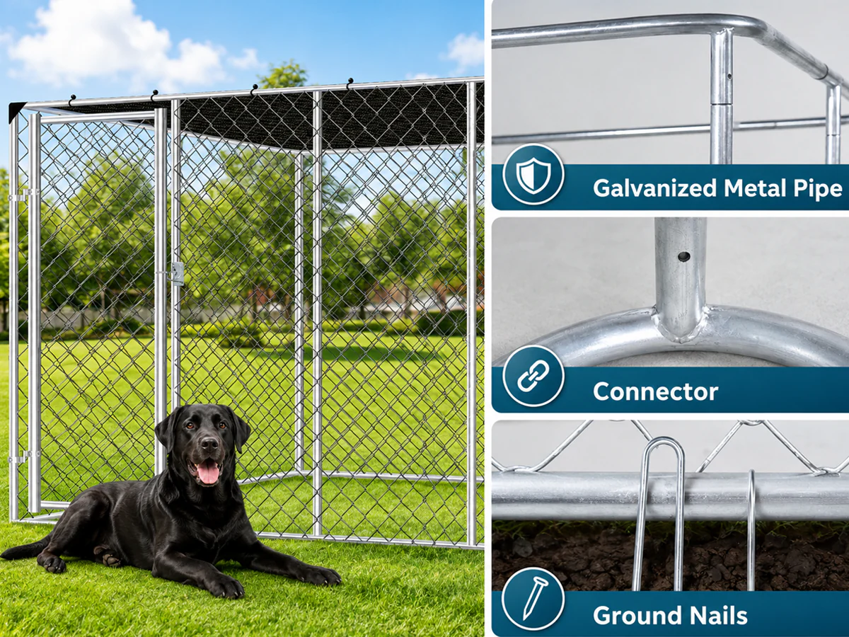 Outdoor Dog Run with Shade Sail - Image 6