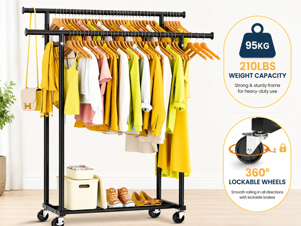 Double Rods Clothes Rack - Image 2