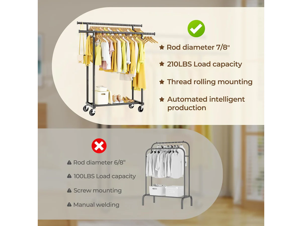 Double Rods Clothes Rack - Image 4