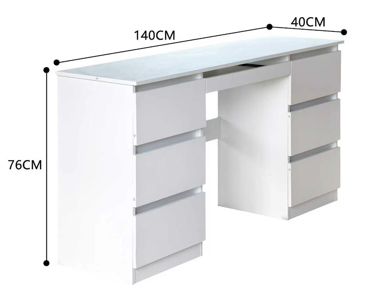 Office Desk Dressing Table With 6 Drawers - Image 6