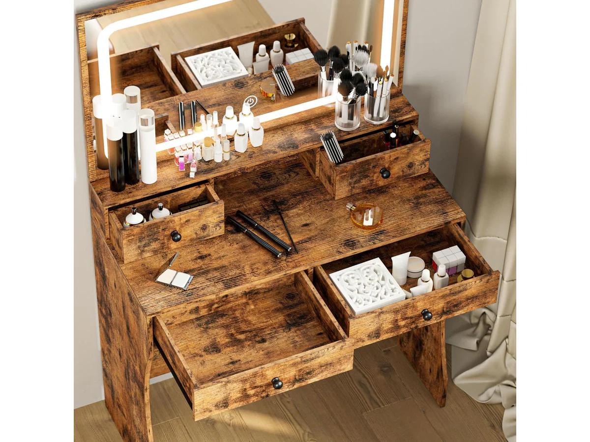 Dressing Table – 80CM Dressing Table with Mirror LED Lights - Image 4