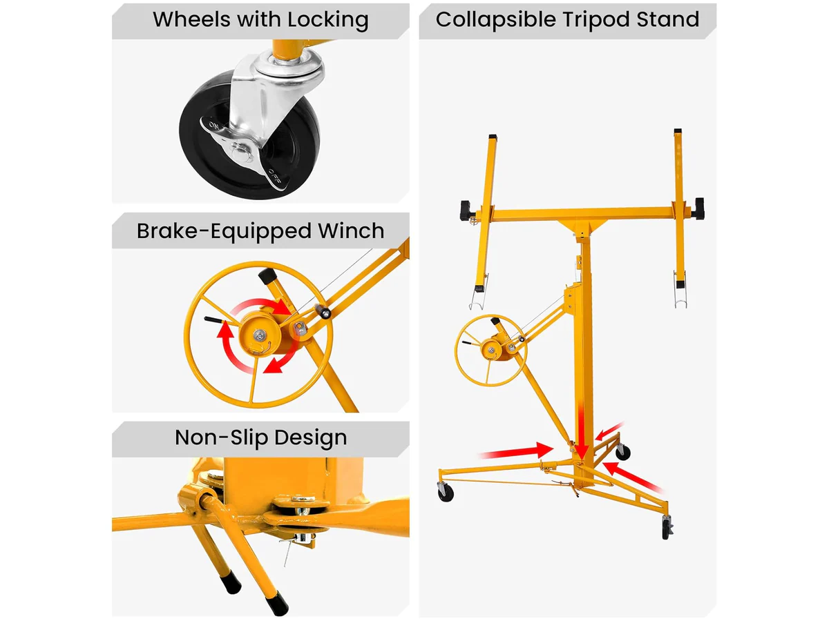 Drywall Panel Lifter 16FT Heavy Duty Plasterboard Hoist Drywall - Image 8