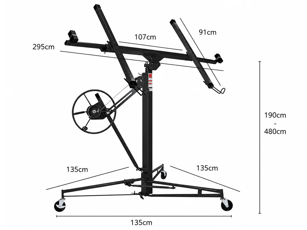 4.7M Drywall Panel Lifter 16FT Heavy Duty Plasterboard Hoist Drywall - Image 11