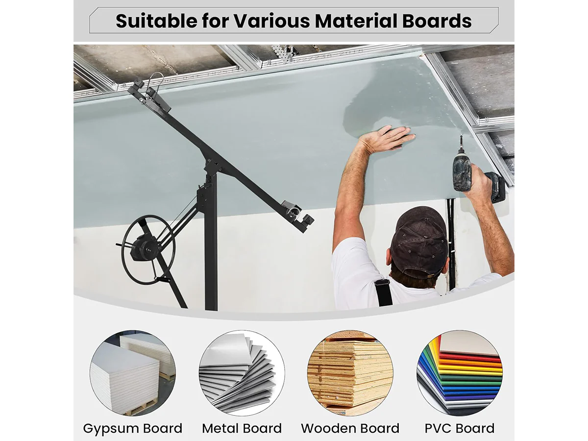 4.7M Drywall Panel Lifter 16FT Heavy Duty Plasterboard Hoist Drywall - Image 5