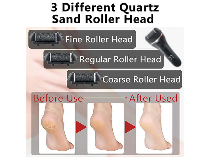 Electric Foot File Pedicure Set with 3 Rollers - Image 5