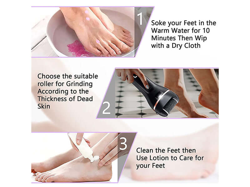 Electric Foot File Pedicure Set with 3 Rollers - Image 7
