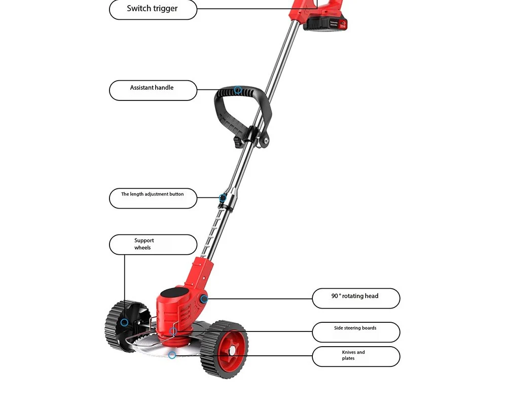 Push Weed Eater strimmer, Battery Operated Grass Cutter - Image 5