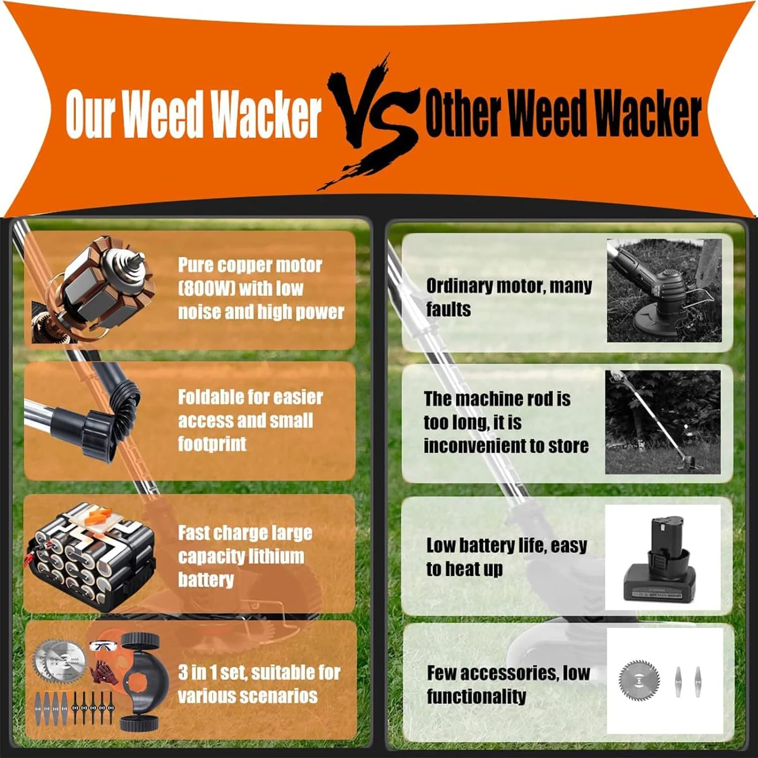 Lawn Mower Cordless Weed Cutter Garden Trimmer - Image 7