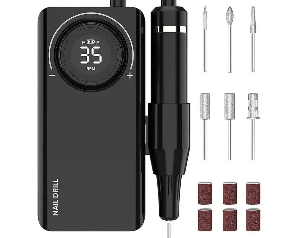 Electric Nail Drill Kit Rechargeable Portable Electric Nail Drill Machine Kit for Acrylic Nails - Image 7