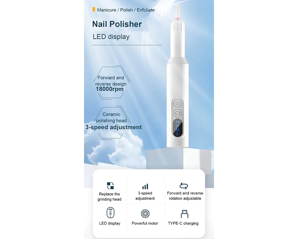 Electric Nail File Drill Manicure Set Rechargeable - Image 8