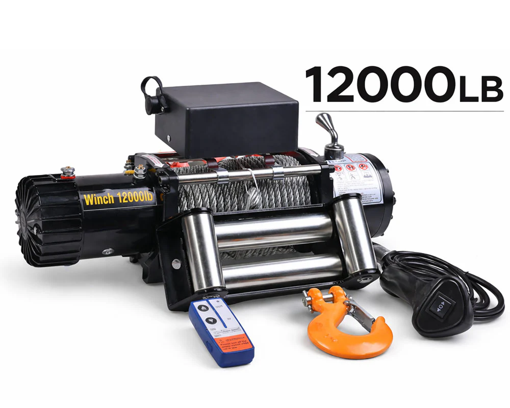 Electric Winch 12V DC, Steel Cable, Wired/Wireless Remote - 5445kg (12000lbs) - Image 6