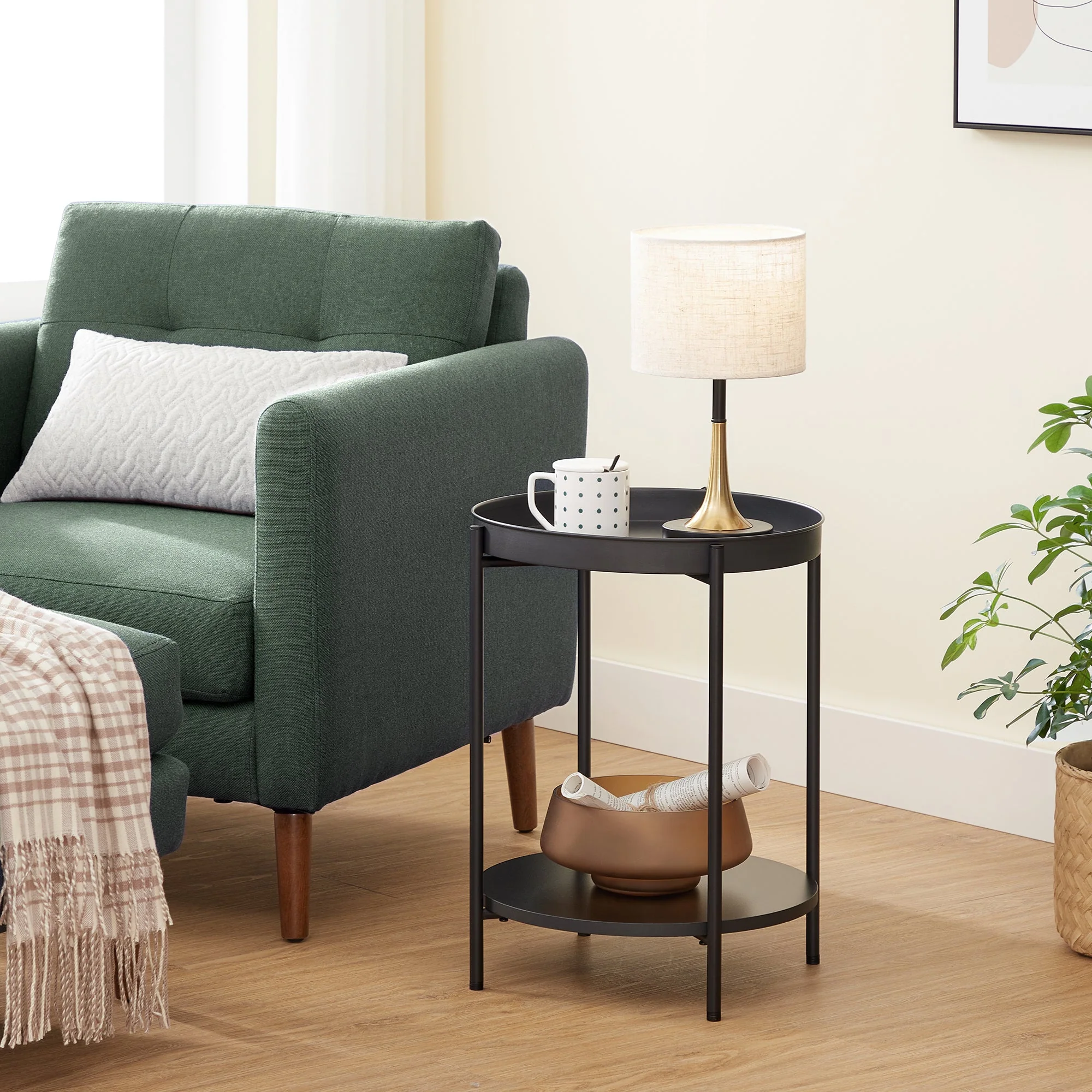 VASAGLE Bed Side Tables End Table Black - Image 4