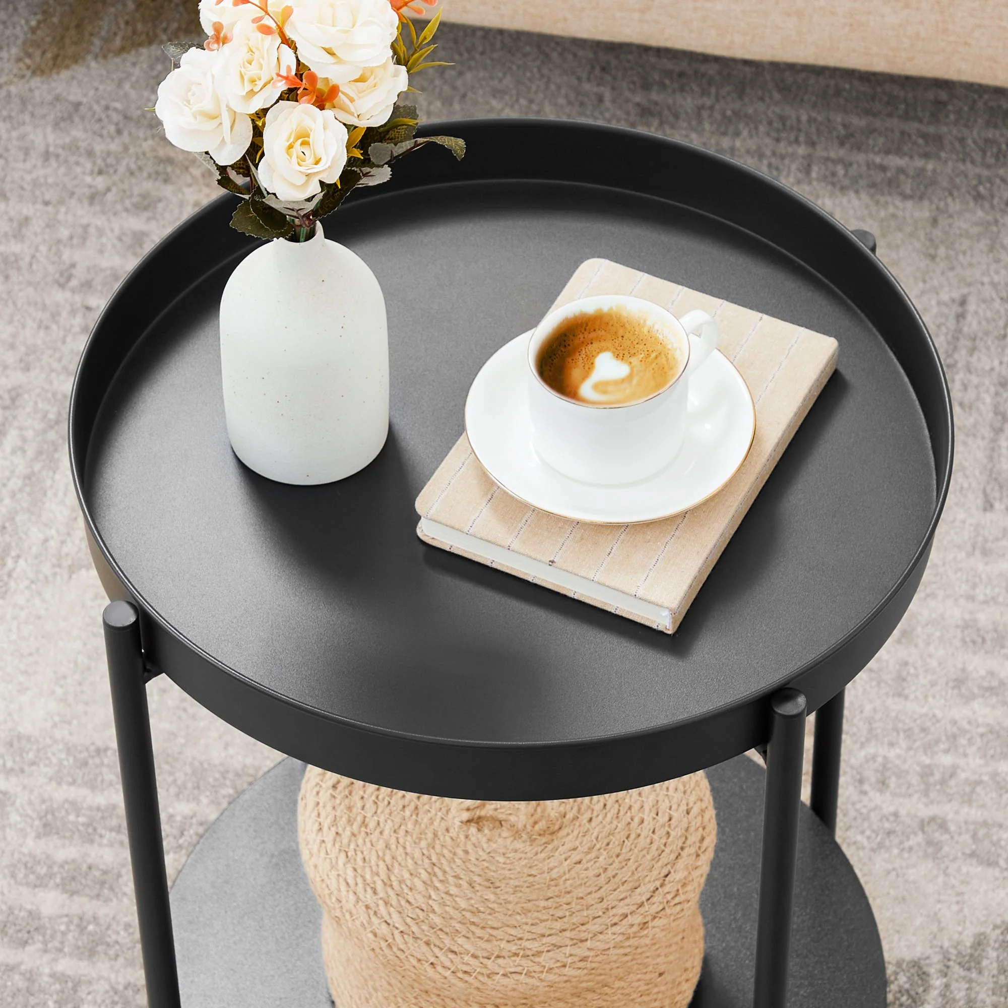 VASAGLE Bed Side Tables End Table Black - Image 8