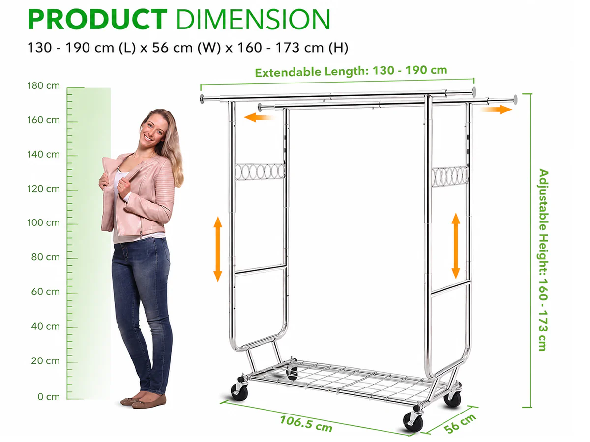 Metal Wardrobe Clothes Rack - Image 3