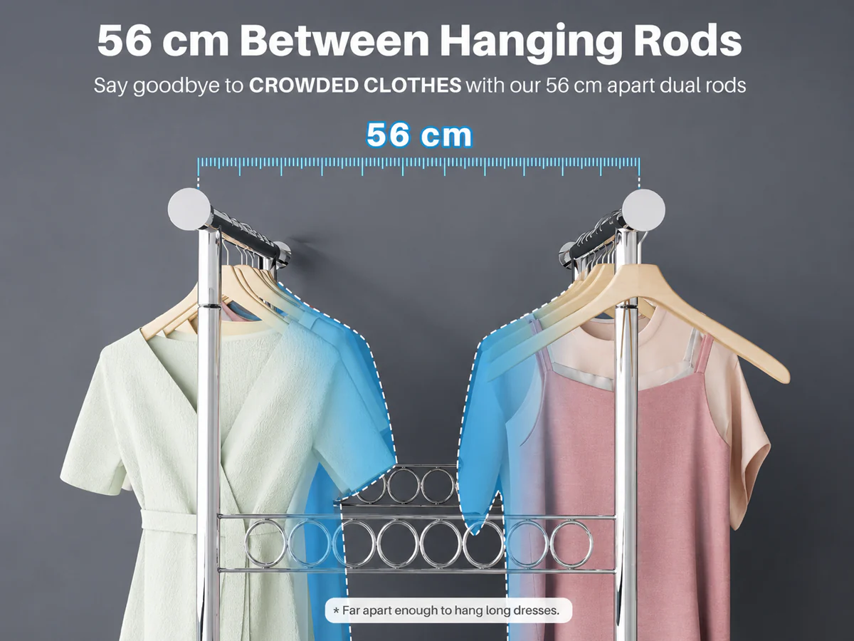 Metal Wardrobe Clothes Rack - Image 4