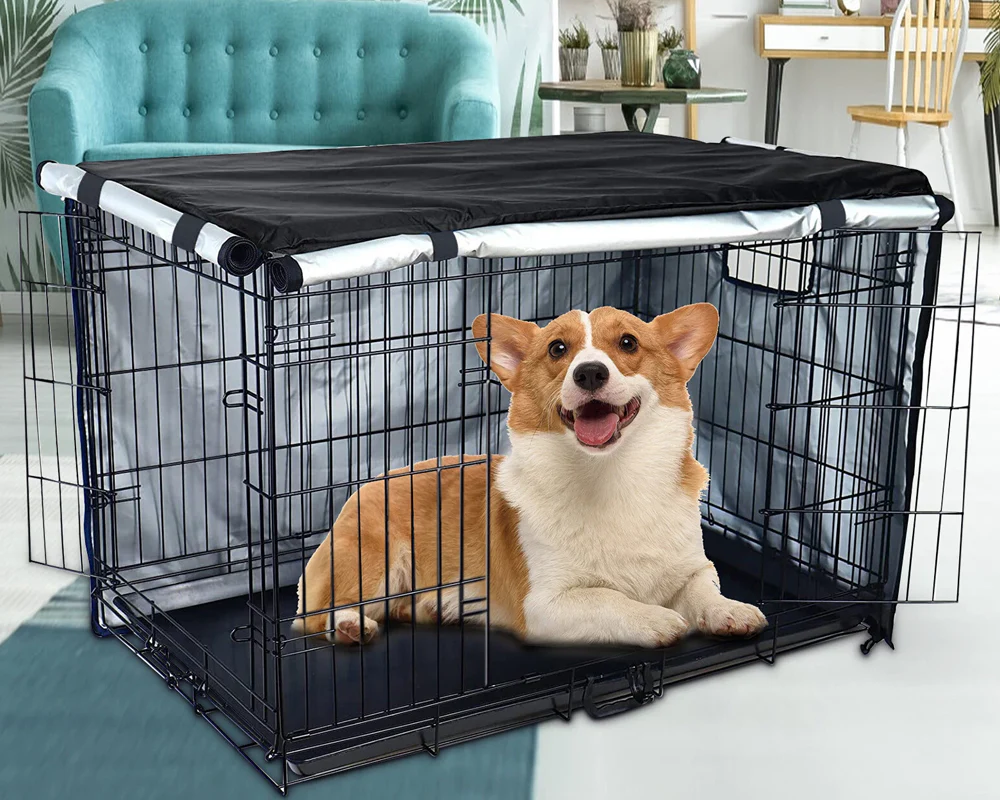 Dog Crate Cover 48 Inch Waterproof Dog Crate Cover with Zipper Access Panels - Image 5