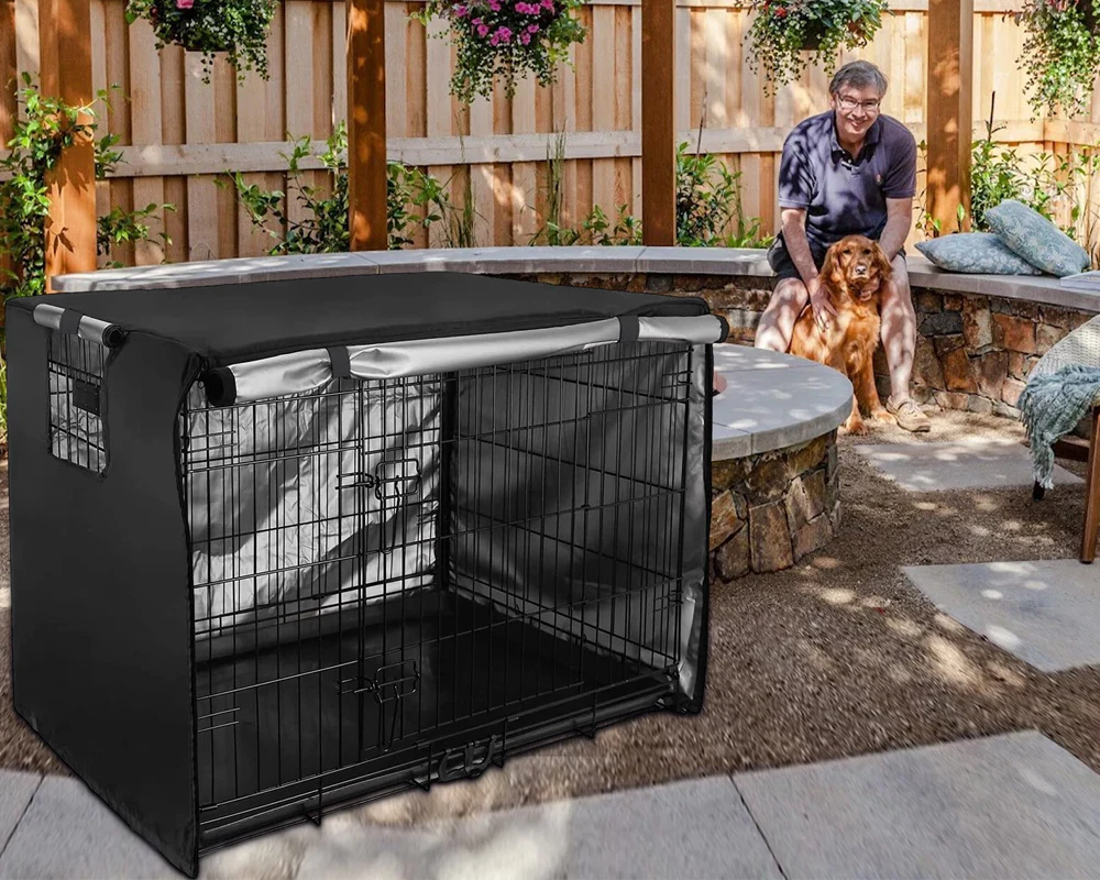 Dog Crate Cover 48 Inch Waterproof Dog Crate Cover with Zipper Access Panels - Image 6