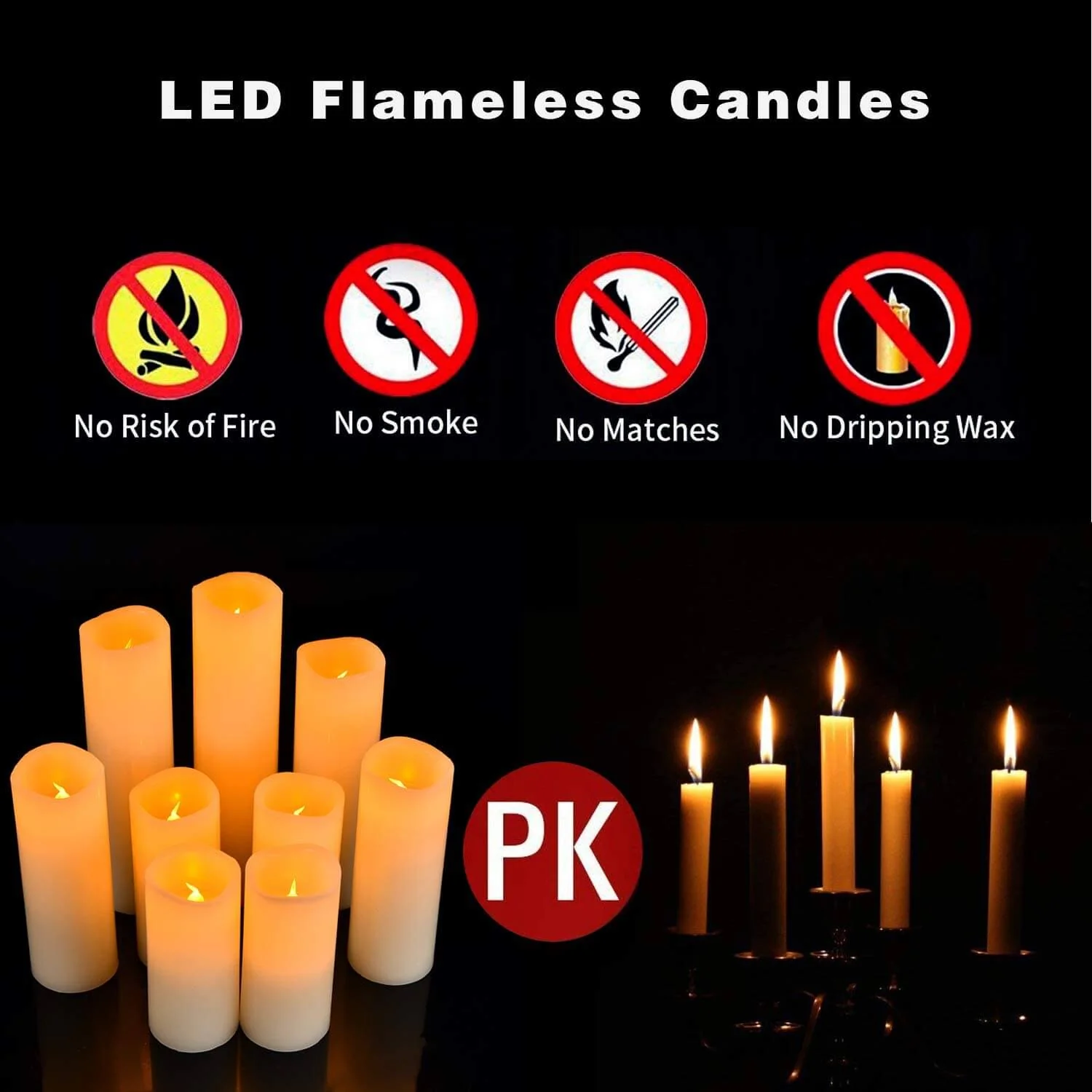 Flameless Candles Battery Operated With Remote - Image 5