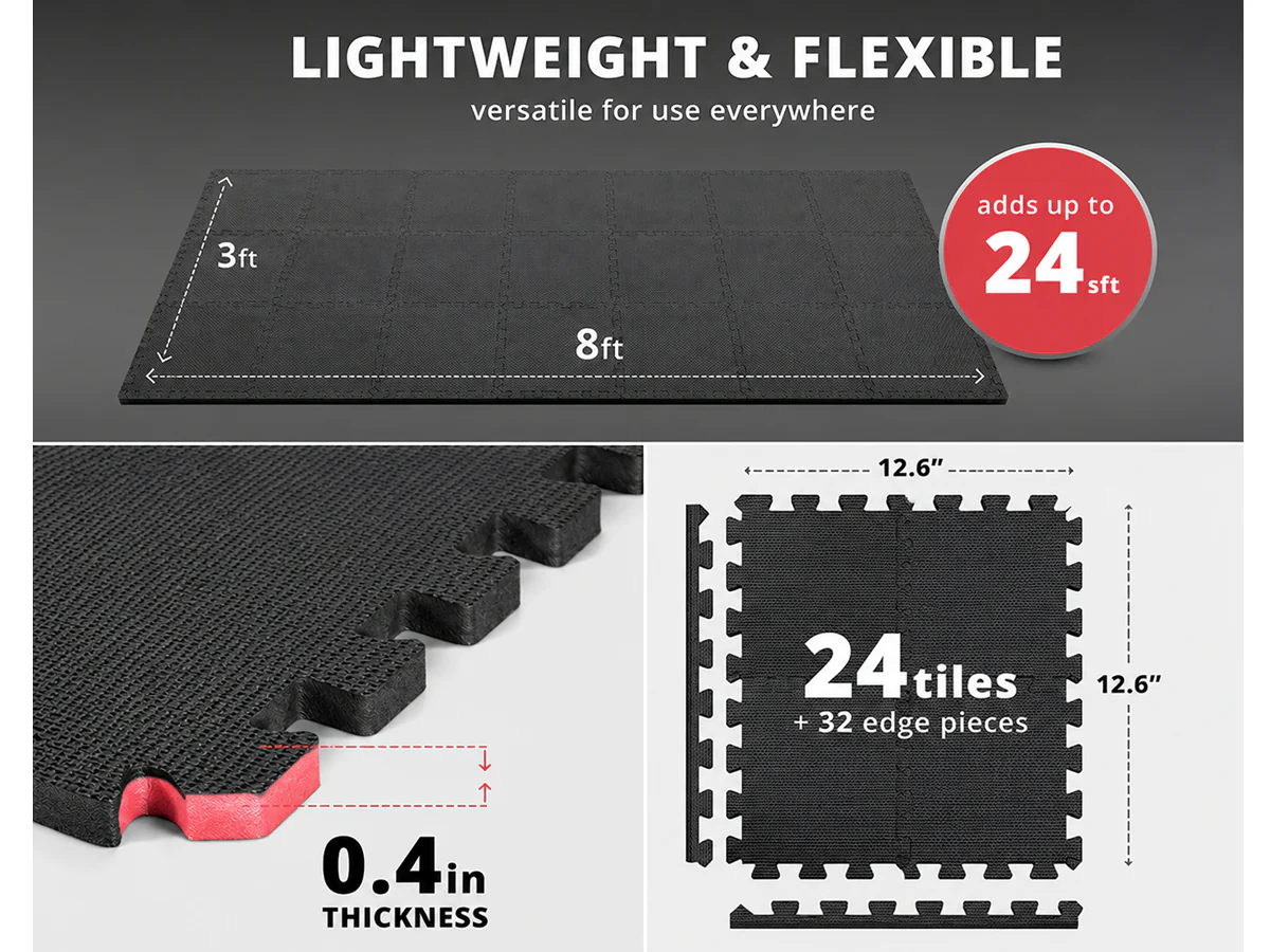24 Pack EVA Foam Gym Interlocking Floor Puzzle Mats - Image 3