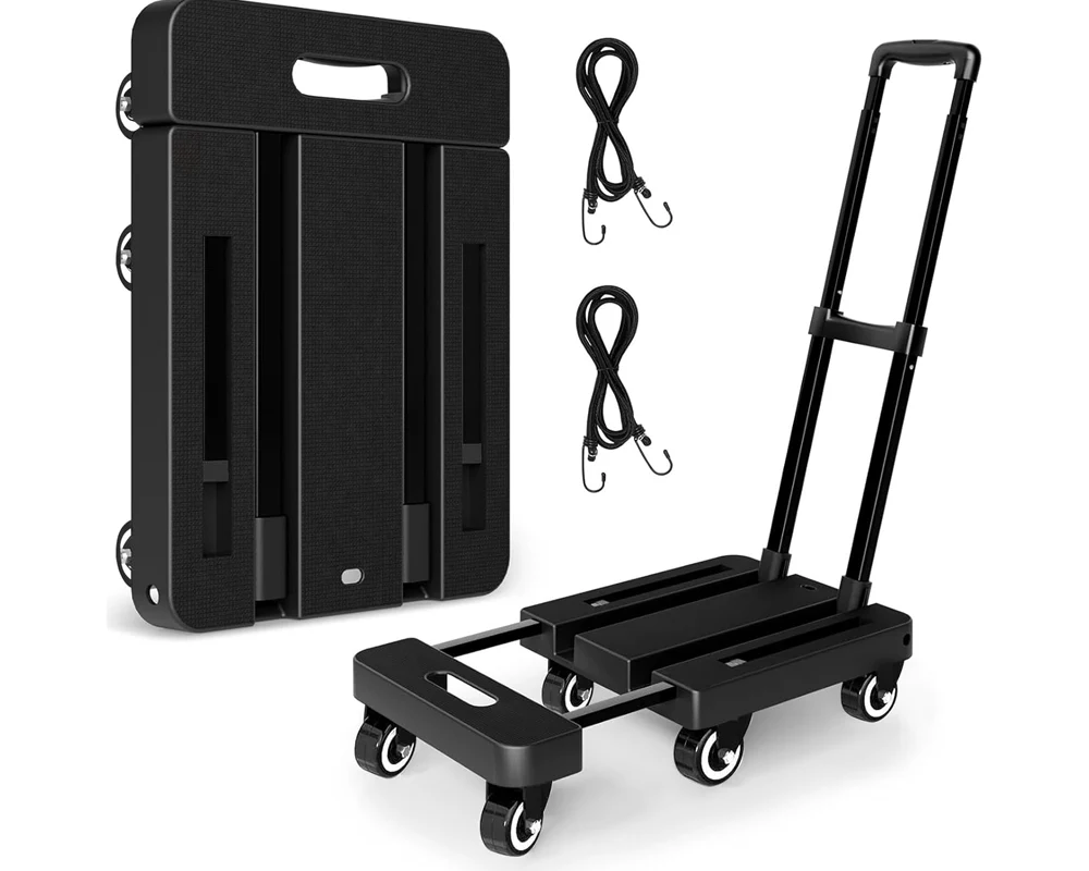 Folding Trolley Hand Truck Push Luggage Cart - Image 2